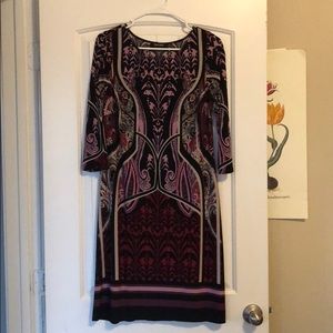 Nine West long sleeve black and purple dress